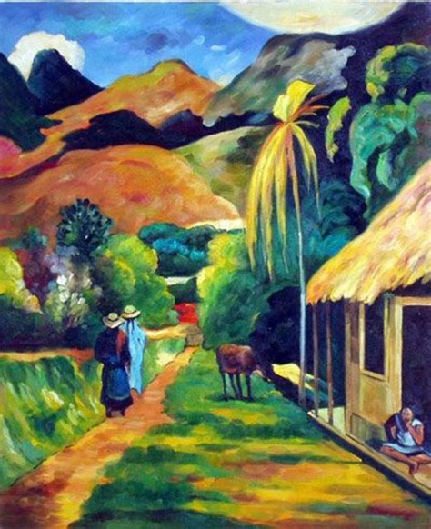 Paul Gauguin Street In Tahiti Paul Gauguin Post Impressionism