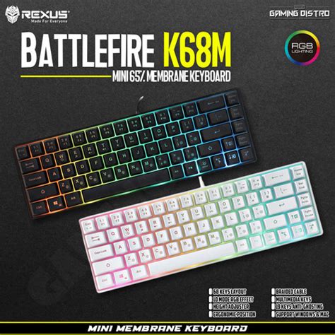 Jual Keyboard Gaming Rexus Battlefire K M Rgb Layout Membrane