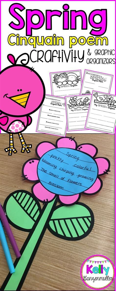 Spring Flower Cinquain Poem Craftivity And Graphic Organizers