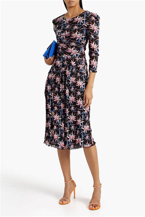 Diane Von Furstenberg Barbara Reversible Printed Stretch Mesh Midi