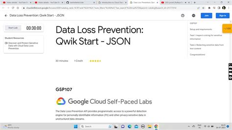 New Data Loss Prevention Qwik Start JSON Updated Lab Solution