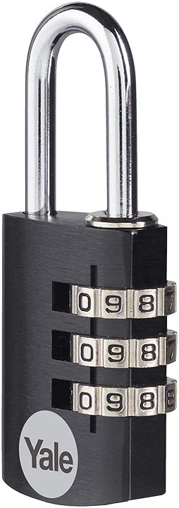 Yale YE3CB 20mm Black Aluminium Combination Padlock YE3CB 20 121 1 BK