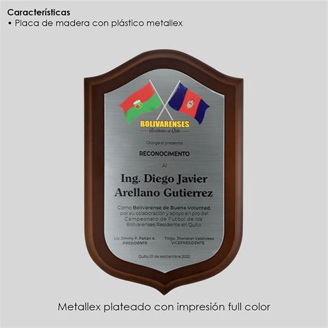 Placas De Reconocimiento Pichincha Trofeos Castro 2 3