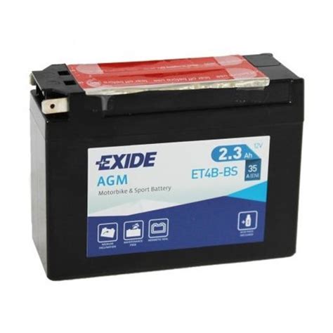 Batería Exide Moto 12V Agm ET4B BS 12V 2 3Ah 2 3 35A 115x40x85mm