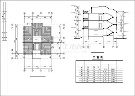 某地小型别墅建筑施工图（共6张）别墅建筑土木在线