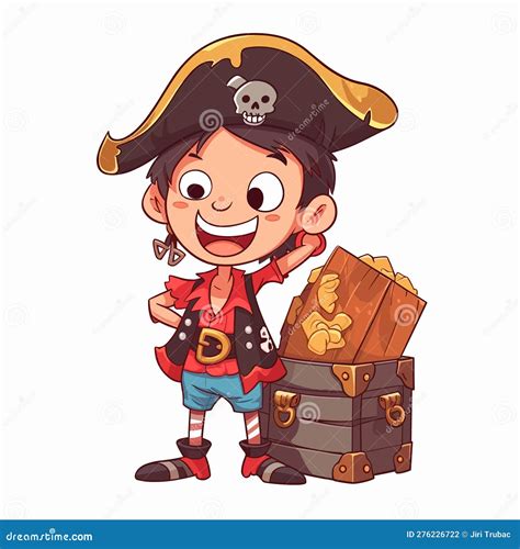 Smiling Pirate With Treasure The Adventure Of The Corsairs Cartoon