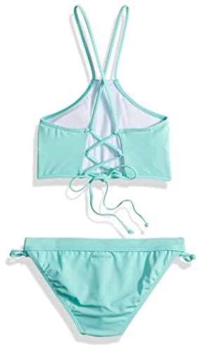 Billabong Girls Big Sol Searcher Hi Neck Bikini Swim Set Beach Glass