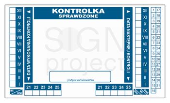 Kontrolka na gaśnicę kontrolka na hydrant I sklep I SignProject