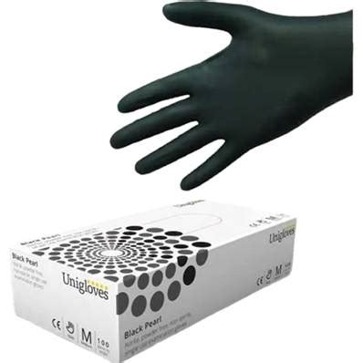 Unigloves Black Pearl Nitrile Gloves Med