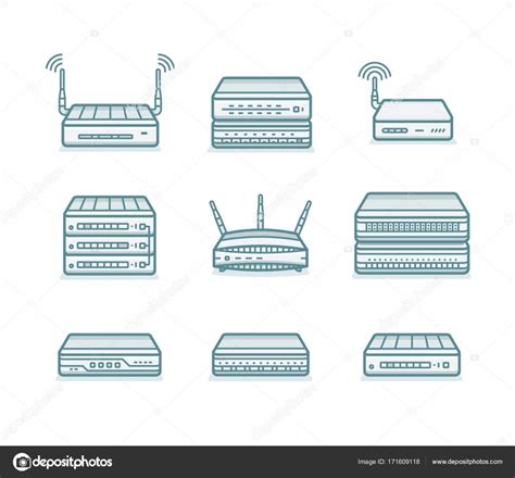 Network Router Icons Stock Vector By Frbird 171609118