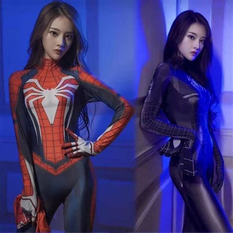 Película Halloween Mujer Niñas Ps4 Juego Spiderman Superhéroe Cosplay Disfraz Body Zentai Traje