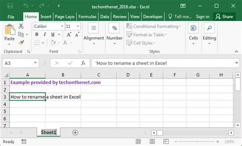 Ms Office Help Rename A Sheet