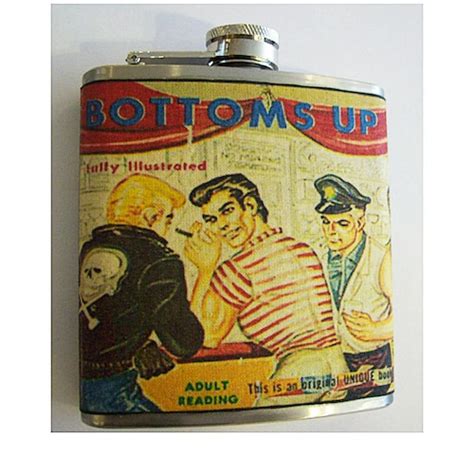 Gay Pulp Flask Retro Vintage S Paperback Art Pin Up Etsy