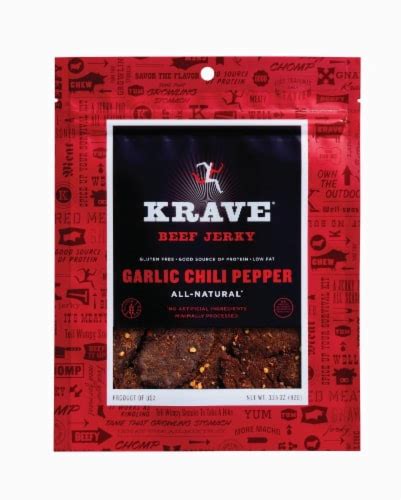 Krave Garlic Chili Pepper Beef Jerky 3 25 Oz Kroger