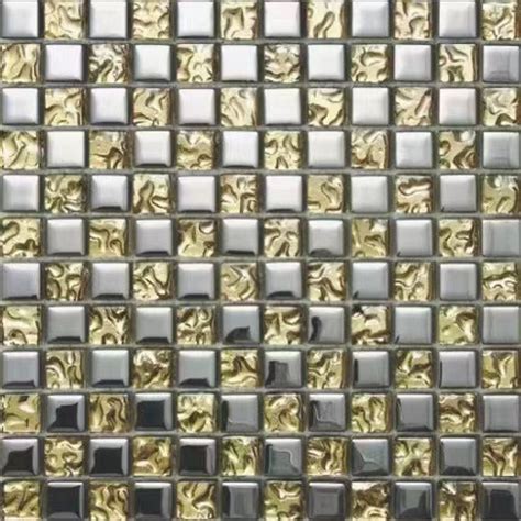 Electroplated Silver Mix Gold Glass Mosaic Backsplash Cgmt9221 Kitchen