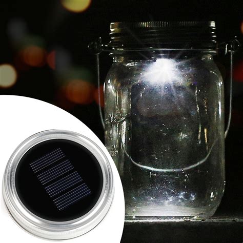 3 Pack Mason Jar Solar Lights Screw Silver Lids Warm Soft White Light Ebay