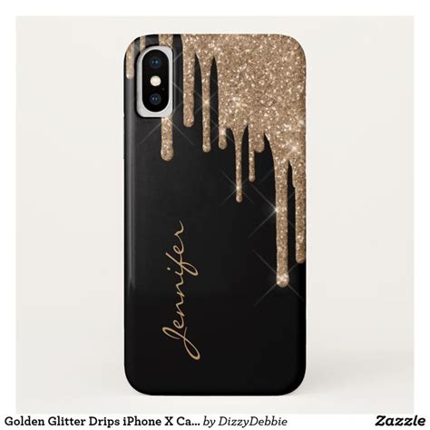 Golden Glitter Drips iPhone X Case | Zazzle | Iphone, İphone x, Custom phone cases