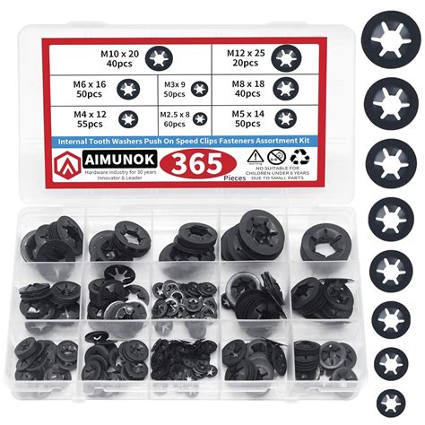 Amazon Aimunok Pcs Internal Tooth Starlock Washers Sizes