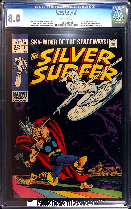 Mile High Comics Silver Surfer 1968 1 18 Marvel 4 Cgc 8 0 Full Size Image