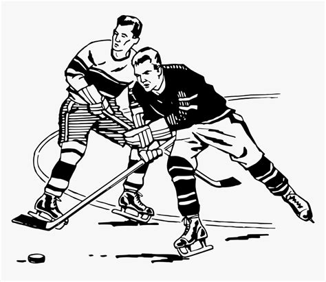 Ice Hockey Clip Arts - Playing Hockey Clipart Black And White, HD Png Download - kindpng