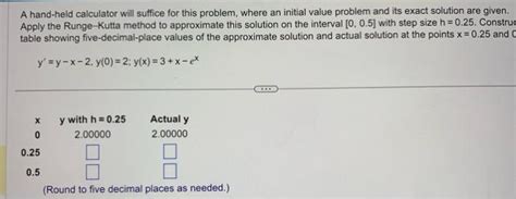 Solved A Hand Held Calculator Will Suffice For This Problem Chegg