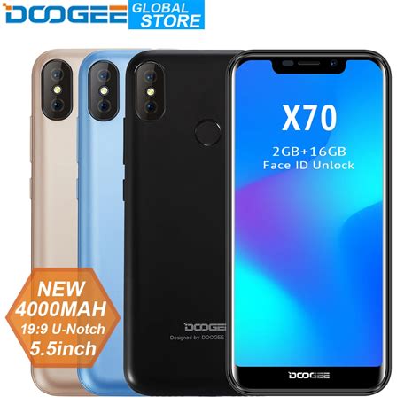 DOOGEE X70 Smartphone Face Unlock 5 5 U Notch 19 9 MTK6580 Quad Core