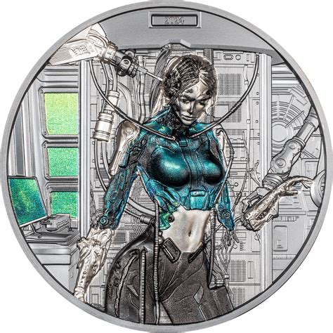 2024 Cook Islands Cyber Queen Rebirth 3oz Silver Black Proof Coin