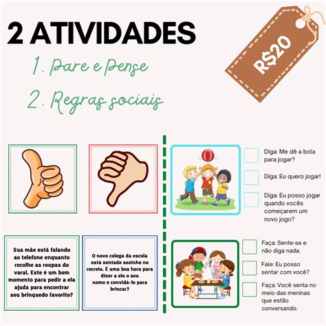 Jogos De Regras - Atividades Pare e Pense/ Regras Sociais - Tanise Cristaldo Anhaia
