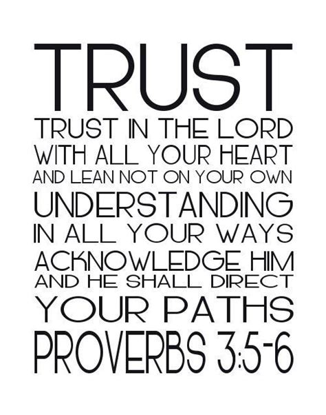 Trust In The Lord Proverbs Printable Scripture Word Art Poster