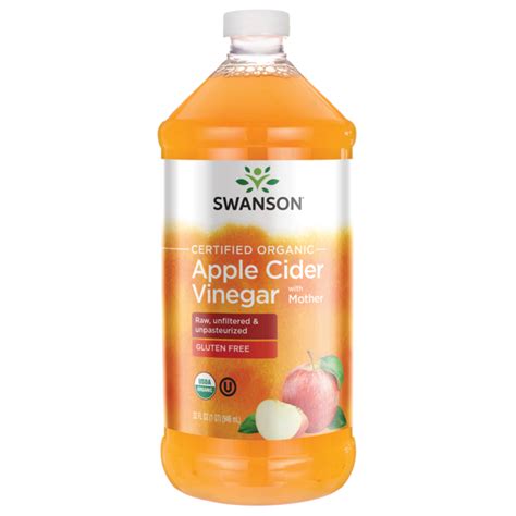 Swanson Organic Certified Organic Apple Cider Vinegar With Mother 32 Fl