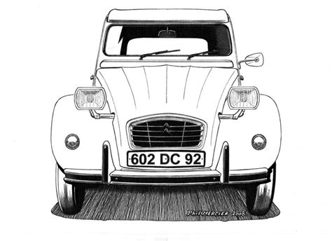 2cv 6 Club 2cv Citroen Dessin Voiture 2cv