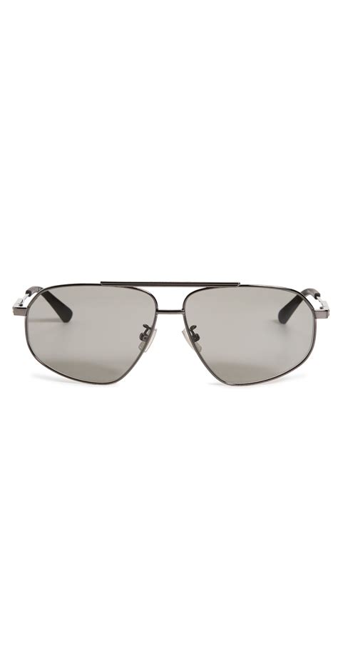 Bottega Veneta Bottega Veneta Full Metal Caravan Sunglasses Editorialist