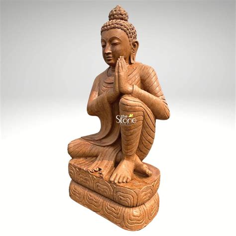 Stone Anjali Mudra Namaste Buddha Statue 6ft The Stone Studio