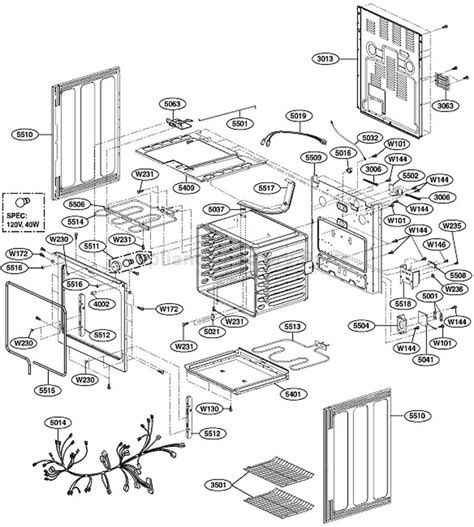 Parts For Lre3012sw Lg Electric Ranges