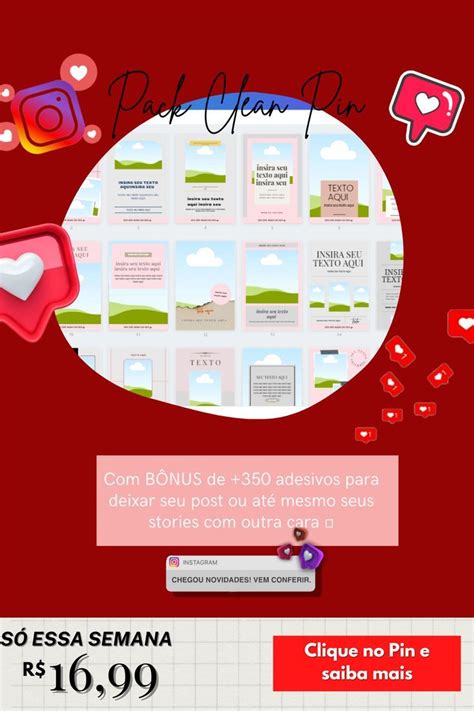 Pack Clean Pin Um Pacote Com Mais De 100 Artes Totalmente Editáveis No