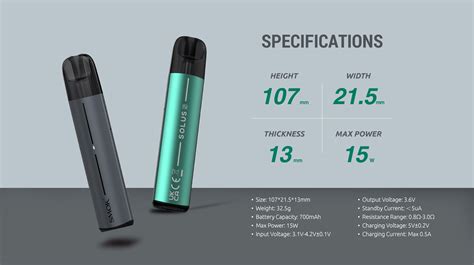 SMOK Solus 2 Pod Kit แท สมอคโซลสท บหรไฟฟาพอดแบตเตอรใน