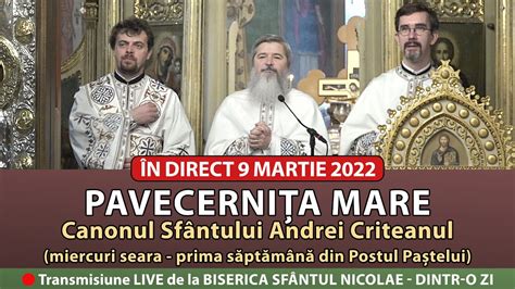 Live Pavecerni A Mare Cu Canonul Sf Ntului Andrei