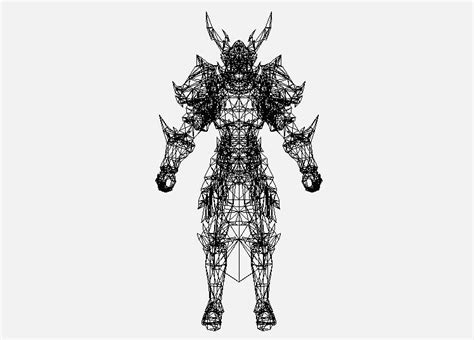 3d Model Warrior Character Vr Ar Low Poly Cgtrader