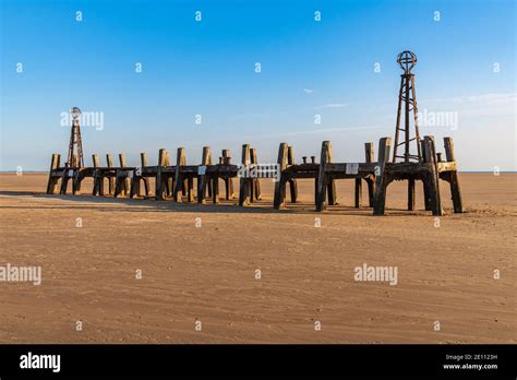 St Annes Beach With The Remains Of The Piers Landing Jetty Seen In