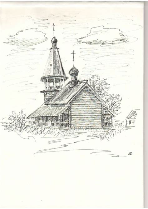 старая церковь.. | Старая церковь, Христианские картины, Фолк-арт ...
