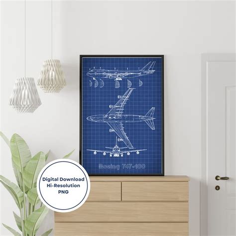 Boeing 747 Blueprint, Printable Boeing 747 Blueprint, Digital Download ...