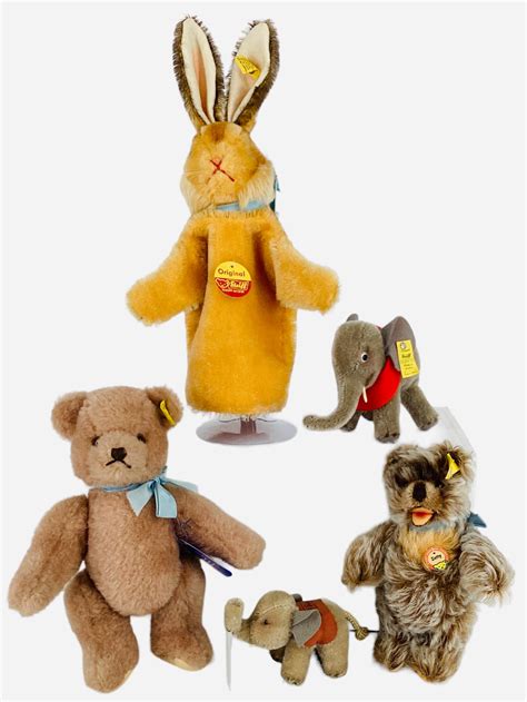 Lot - (5) Vintage Steiff Animals.