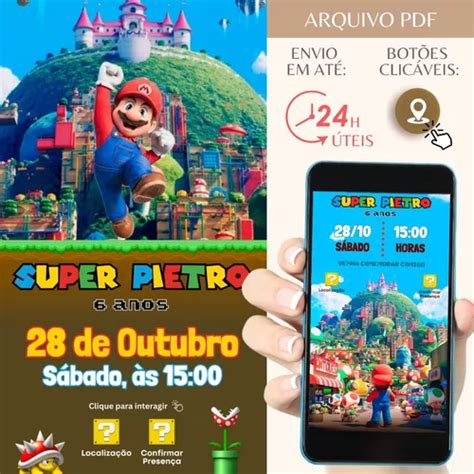 Convite Digital Super Mario Bros Filme Interativo Es Parcelamento