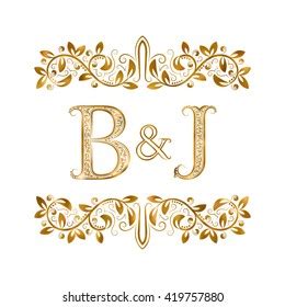 Bj Vintage Initials Logo Symbol Letters Stock Vector Royalty Free