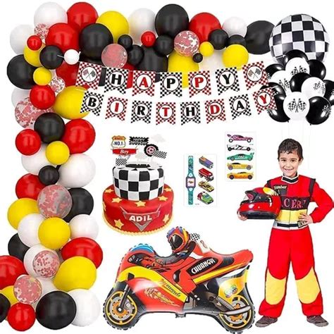 Globos Carreras Moto Kit Decoracion Fiesta Infantil Meses sin interés