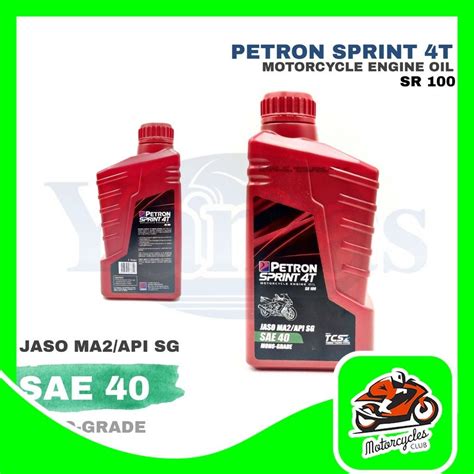 Petron Sprint T Sr Mono Grade Motorcycle Engine Oil Sae Liter