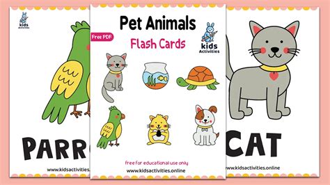 Printable Pet Animals Flashcards, Free Pdf ⋆ Kids Activities