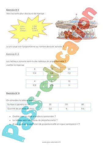 Grandeurs Proportionnelles Me Evaluation Bilan Contr Le Avec La