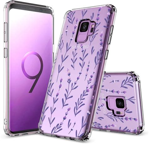 MOSNOVO Galaxy S9 Hülle Lavendelblumenmuster klares Design