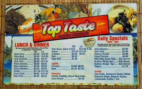 Top Taste Restaurant Menu In Royal Palm Beach Florida